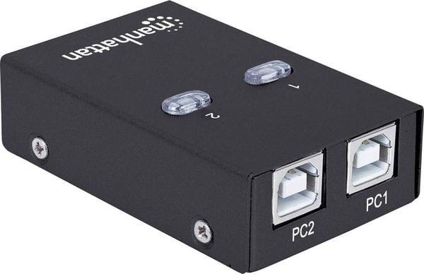Produktbild: Manhattan 2 Port USB 2.0-Umschalter Schwarz