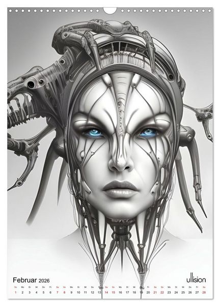 Produktbild: Biomechanic Portrait - Sch&ouml;nheit zwischen Mensch und Maschine (Wandkalender 2026 DIN A3 hoch), CALVENDO Monatskalender