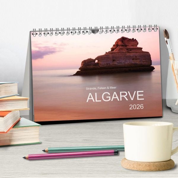 Produktbild: Str&auml;nde, Felsen und Meer - ALGARVE 2026 (Tischkalender 2026 DIN A5 quer), CALVENDO Monatskalender
