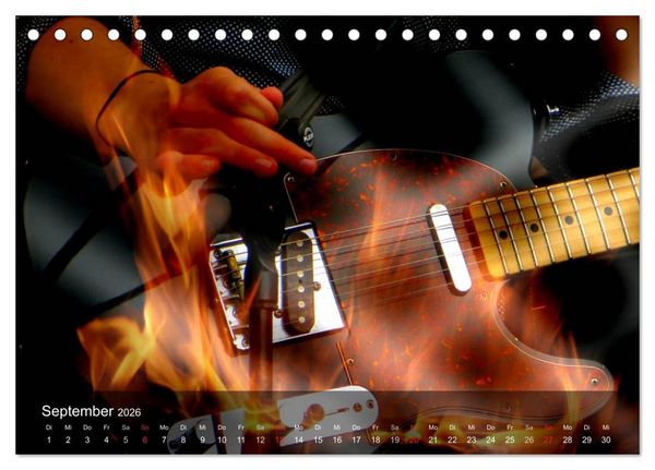 Produktbild: Rockgitarren Power (Tischkalender 2026 DIN A5 quer), CALVENDO Monatskalender
