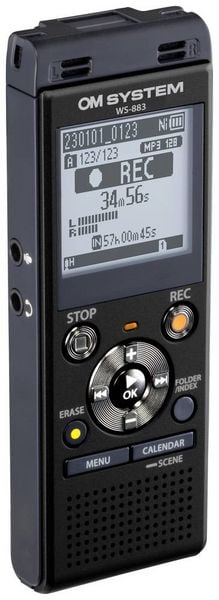 Produktbild: OM System WS-883 Digitales Diktierger&auml;t Aufzeichnungsdauer (max.) 2080 h Schwarz