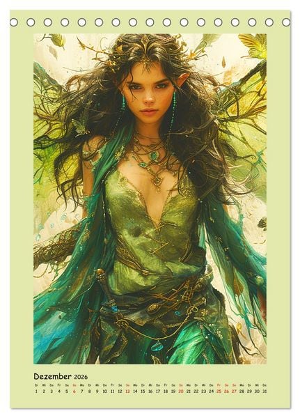 Produktbild: Druidenland. Keltische Fantasy-Figuren aus der Anderwelt (Tischkalender 2026 DIN A5 hoch), CALVENDO Monatskalender