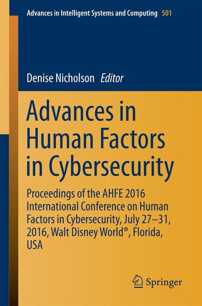 Produktbild: Advances in Human Factors in Cybersecurity