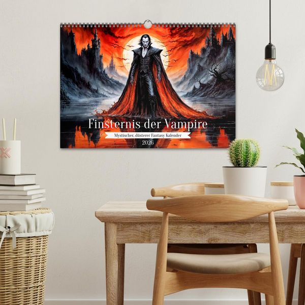 Produktbild: Finsternis der Vampire - Mystischer d&uuml;sterer Fantasy Kalender (Wandkalender 2026 DIN A3 quer), CALVENDO Monatskalender