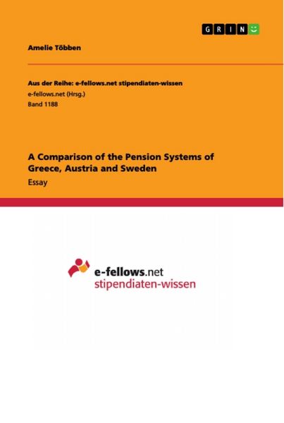 Produktbild: A Comparison of the Pension Systems of Greece, Austria and Sweden