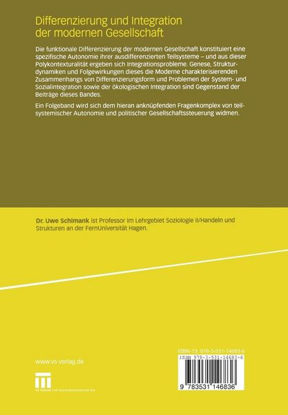 Produktbild: Differenzierung und Integration der modernen Gesellschaft