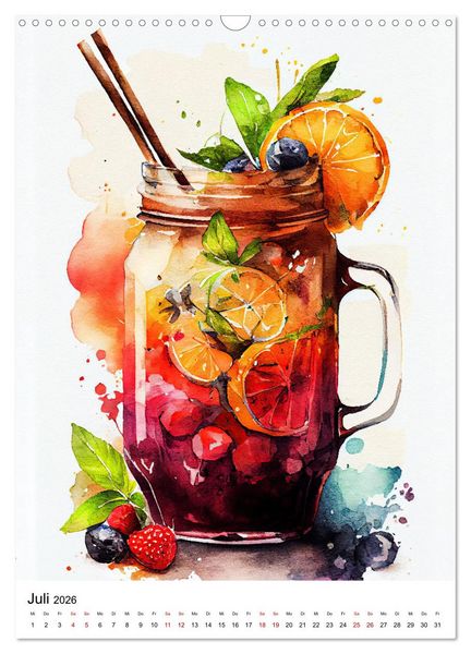 Produktbild: K&uuml;nstlerische Cocktails (Wandkalender 2026 DIN A3 hoch), CALVENDO Monatskalender