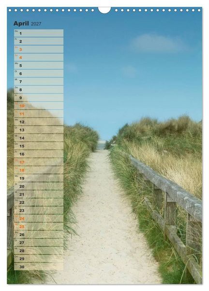Produktbild: Zwischen D&uuml;nen und Watt / Geburtstagskalender (Wandkalender 2027 DIN A3 hoch), CALVENDO Monatskalender