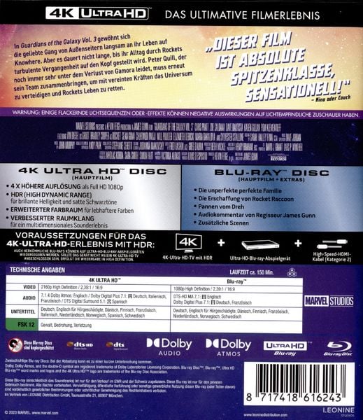 Produktbild: Guardians of the Galaxy Vol. 3 (4K Ultra HD) (+ Blu-ray)