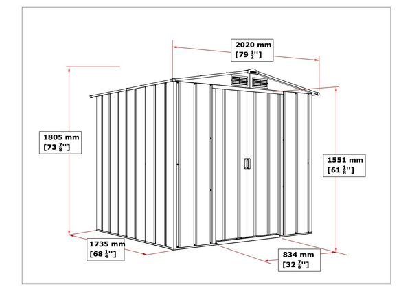 Produktbild: Metall Ger&auml;tehaus 202x174 Gartenhaus Schiebet&uuml;ren