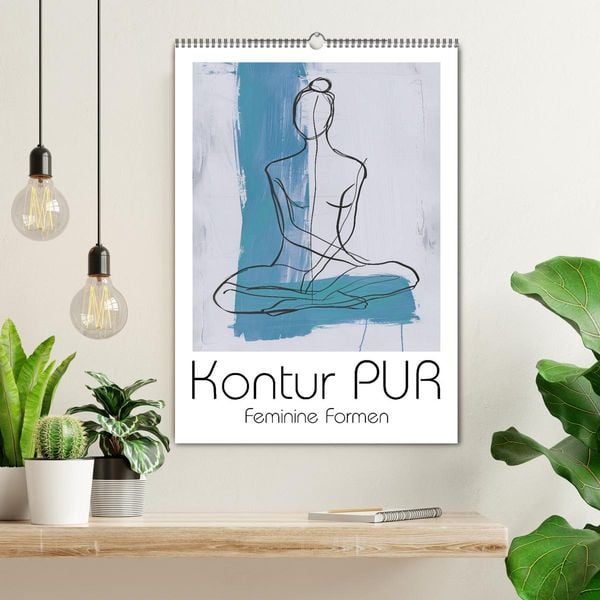 Produktbild: Kontur PUR - Feminine Formen (Wandkalender 2026 DIN A2 hoch), CALVENDO Monatskalender