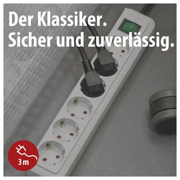 Produktbild: Brennenstuhl 1159320018 Steckdosenleiste mit Schalter 8fach Wei&szlig; Schutzkontakt 1St.