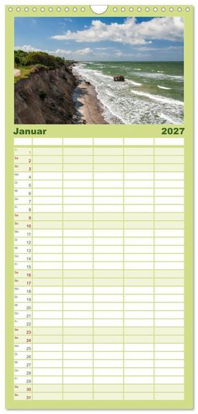 Produktbild: Familienplaner 2027 - Ostsee, Fischland-Dar&szlig; mit 5 Spalten (Wandkalender, 21 x 45 cm) CALVENDO