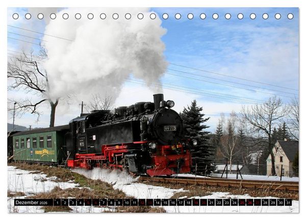 Produktbild: Dampfbahnromantik - Dampfbahnen auf schmaler Spur (Tischkalender 2026 DIN A5 quer), CALVENDO Monatskalender
