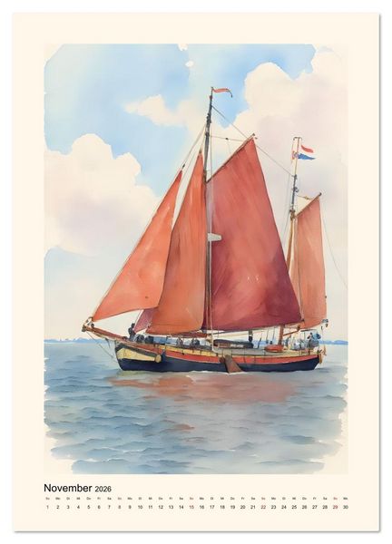 Produktbild: Unter Segeln &uuml;ber's Ijsselmeer (Wandkalender 2026 DIN A3 hoch), CALVENDO Monatskalender