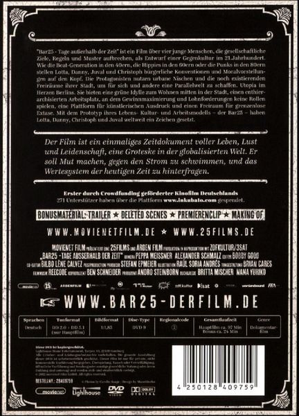 Produktbild: Bar 25 - Tage au&szlig;erhalb der Zeit