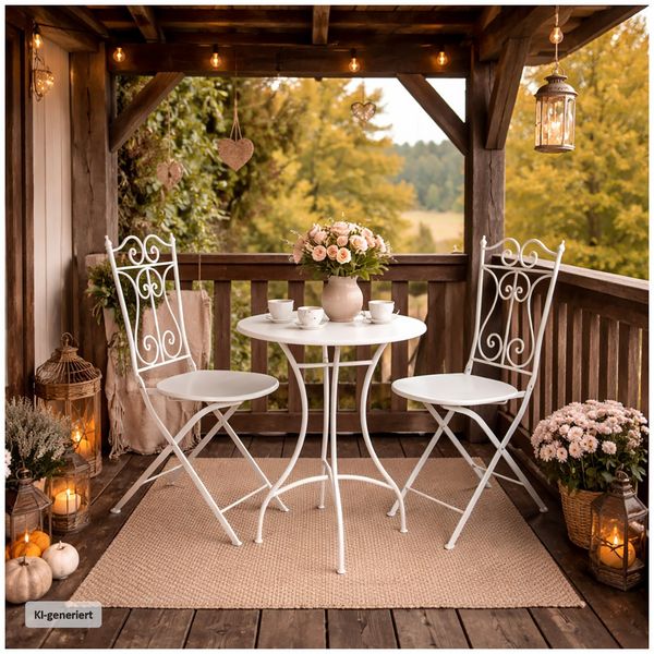 Produktbild: HTI-Living Gartenstuhl 2er-Set Oleander Metall Wei&szlig; Gartenstuhl 2er-Set Oleander Metall Wei&szlig;