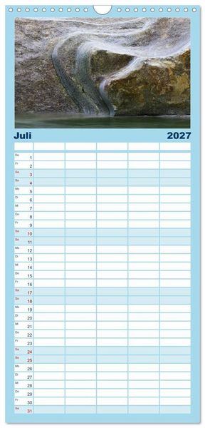 Produktbild: Familienplaner 2027 - Farben und Formen der Verzasca mit 5 Spalten (Wandkalender, 21 x 45 cm) CALVENDO