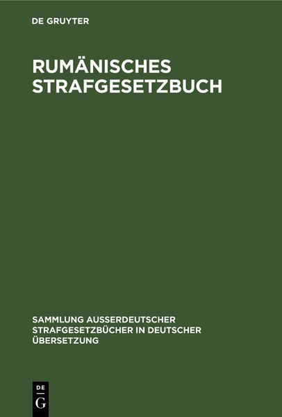 Produktbild: Rum&auml;nisches Strafgesetzbuch