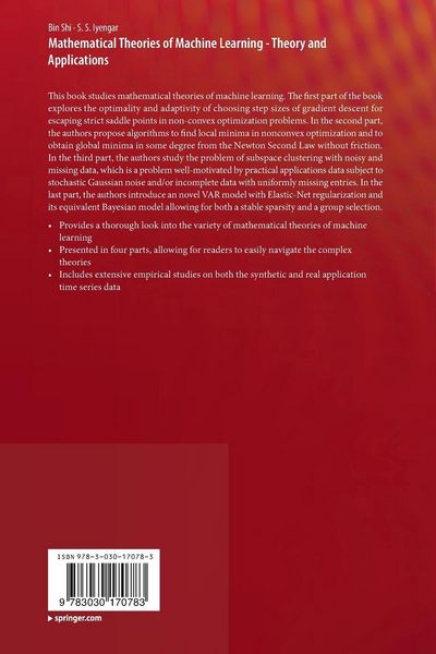 Produktbild: Mathematical Theories of Machine Learning - Theory and Applications