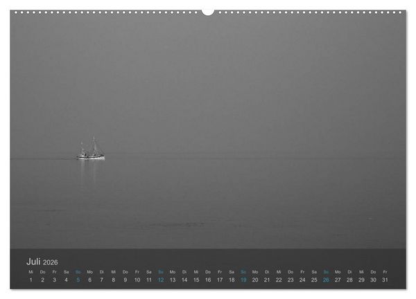Produktbild: Seest&uuml;cke. Schwarzwei&szlig;e Nordseeimpressionen 2026 (hochwertiger Premium Wandkalender 2026 DIN A2 quer), Kunstdruck in Hochglanz
