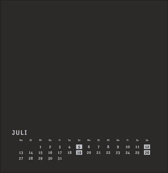 Produktbild: Premium-Bastelkalender schwarz groß 2026