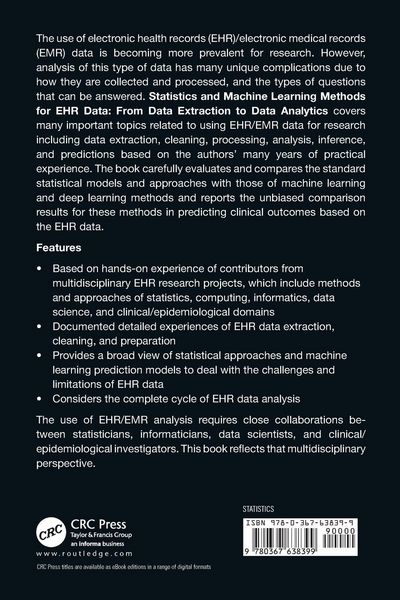 Produktbild: Statistics and Machine Learning Methods for EHR Data