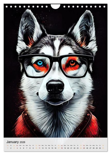 Produktbild: Hipster Dogs (Wall Calendar 2026 DIN A4 portrait), CALVENDO 12 Month Wall Calendar