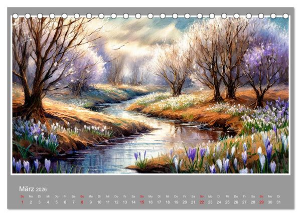 Produktbild: Landschaften im Jahreskreis (Tischkalender 2026 DIN A5 quer), CALVENDO Monatskalender
