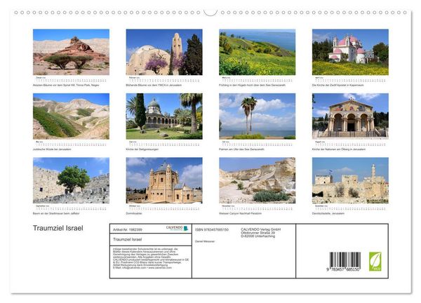 Produktbild: Traumziel Israel (hochwertiger Premium Wandkalender 2026 DIN A2 quer), Kunstdruck in Hochglanz