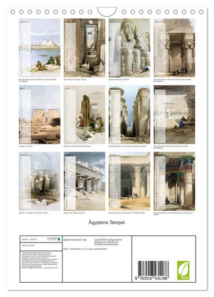 Produktbild: &Auml;gyptens Tempel (Wandkalender 2026 DIN A4 hoch), CALVENDO Monatskalender