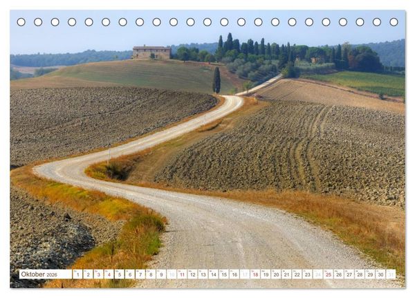 Produktbild: Toskana - Goldene Farben des toskanischen Herbstes (Tischkalender 2026 DIN A5 quer), CALVENDO Monatskalender