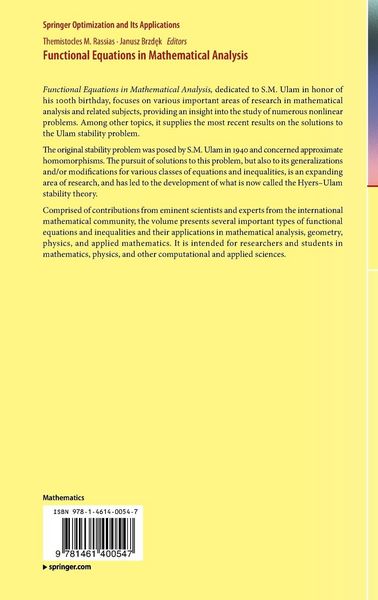 Produktbild: Functional Equations in Mathematical Analysis