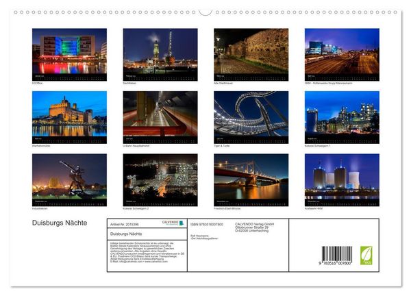 Produktbild: Duisburgs N&auml;chte (hochwertiger Premium Wandkalender 2026 DIN A2 quer), Kunstdruck in Hochglanz
