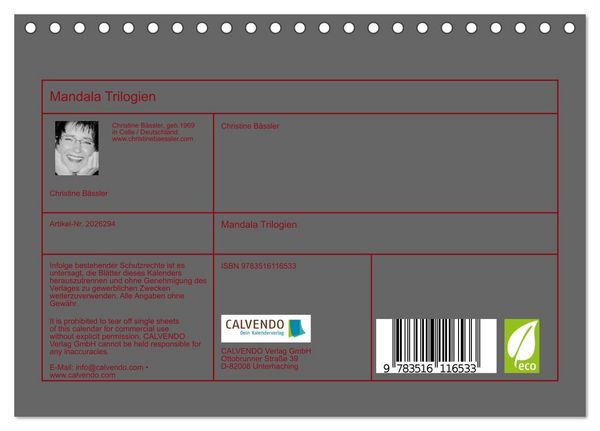 Produktbild: Mandala Trilogien (Tischkalender 2026 DIN A5 quer), CALVENDO Monatskalender