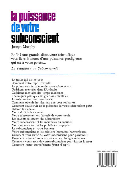 Produktbild: La puissance de votre subconscient