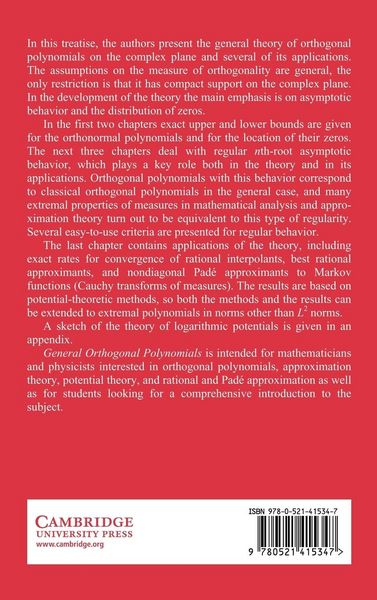 Produktbild: General Orthogonal Polynomials