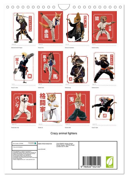 Produktbild: Crazy animal fighters (Wall Calendar 2026 DIN A4 portrait), CALVENDO 12 Month Wall Calendar