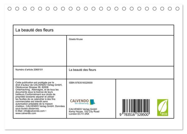 Produktbild: La beaut&eacute; des fleurs (Calendrier de bureau 2026 DIN A5 vertical), CALVENDO calendrier mensuel