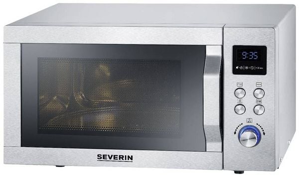 Produktbild: Severin MW 7774 Mikrowelle Edelstahl (geb&uuml;rstet), Silber 900 W Grillfunktion, mit Pizzafunktion, Hei&szlig;luft-Funktion