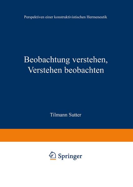 Produktbild: Beobachtung verstehen, Verstehen beobachten
