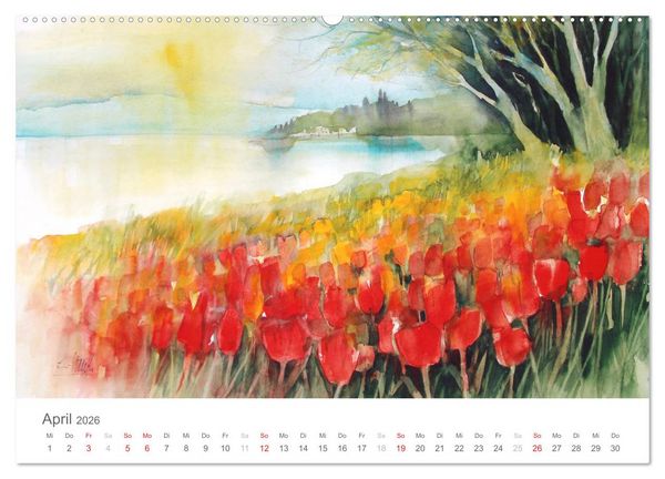 Produktbild: Faszination Aquarell - Eckard Funck (hochwertiger Premium Wandkalender 2026 DIN A2 quer), Kunstdruck in Hochglanz