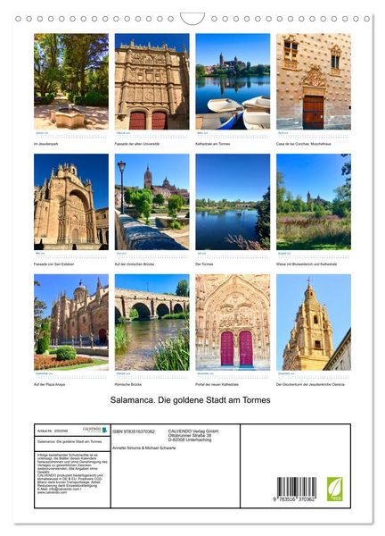 Produktbild: Salamanca. Die goldene Stadt am Tormes (Wandkalender 2026 DIN A3 hoch), CALVENDO Monatskalender