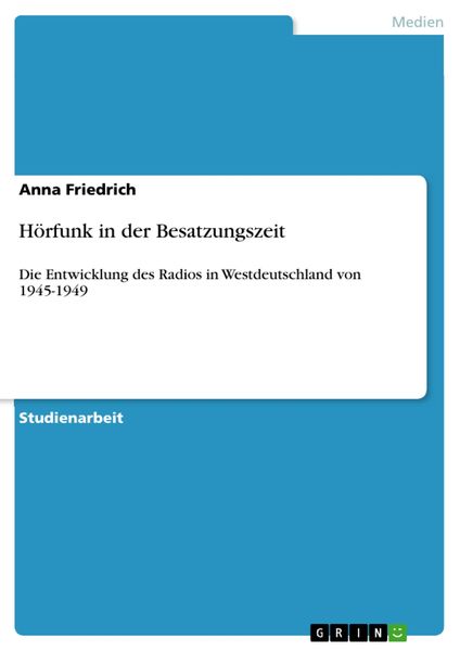 Produktbild: H&ouml;rfunk in der Besatzungszeit
