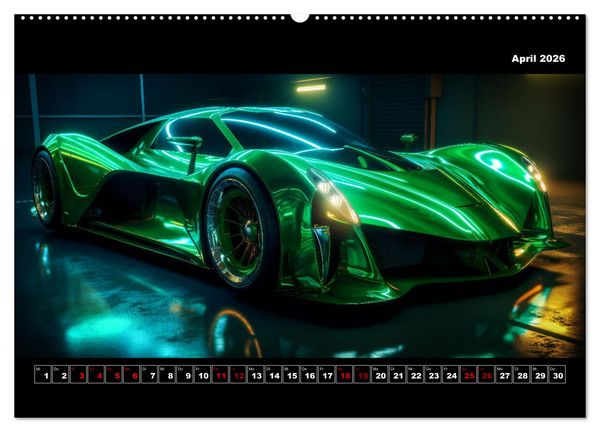 Produktbild: Surreale Cyber Cars (Wandkalender 2026 DIN A2 quer), CALVENDO Monatskalender