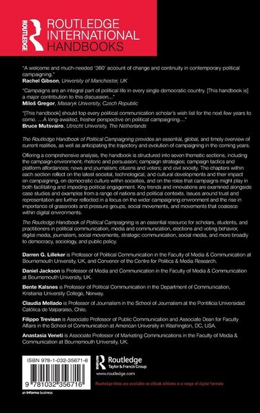 Produktbild: The Routledge Handbook of Political Campaigning
