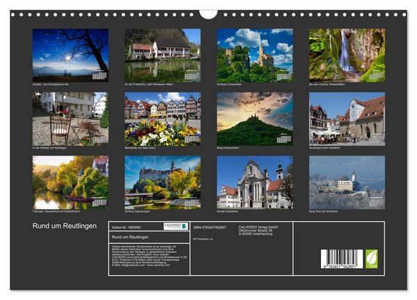Produktbild: Rund um Reutlingen (Wandkalender 2026 DIN A3 quer), CALVENDO Monatskalender