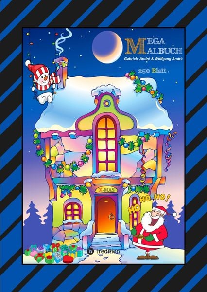 Produktbild: X-Mas Mega Malbuch - 250 Weihnachtliche Motive - Weihnachtsmann - Tiere - Schneemann - Christbaum - Schlitten