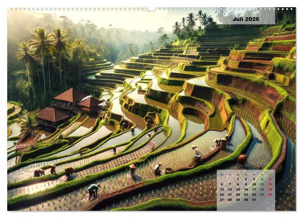 Produktbild: Die sch&ouml;nsten Naturwunder - Betrachtet durch die Augen der KI (hochwertiger Premium Wandkalender 2026 DIN A2 quer), Kunstdruck in Hochglanz