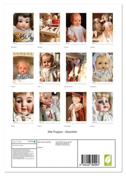 Produktbild: Alte Puppen - Gesichter (Wandkalender 2026 DIN A4 hoch), CALVENDO Monatskalender